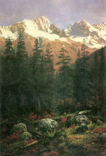Canadian Rockies - Albert Bierstadt Framed Print Canvas