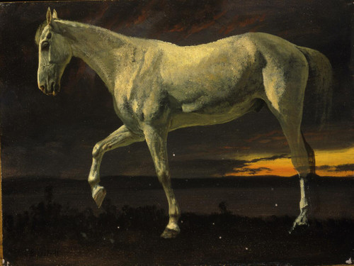 White Horse and Sunset - Albert Bierstadt