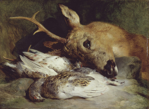 Head of a Roebuck and Ptarmigan - Edwin Landseer