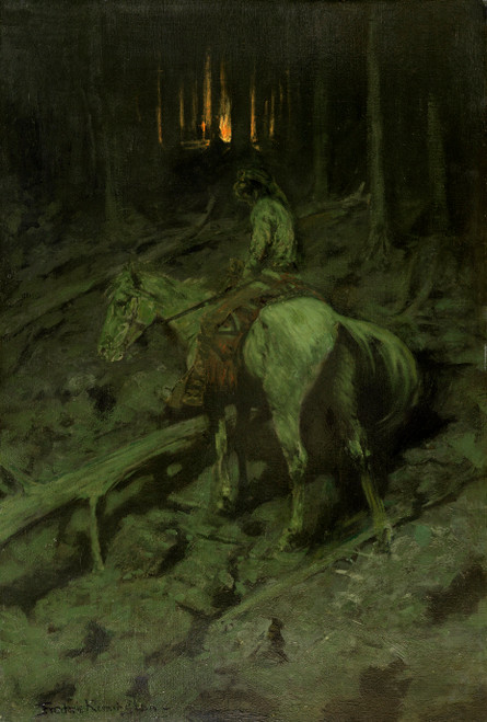 Apache Fire Signal - Frederic Remington