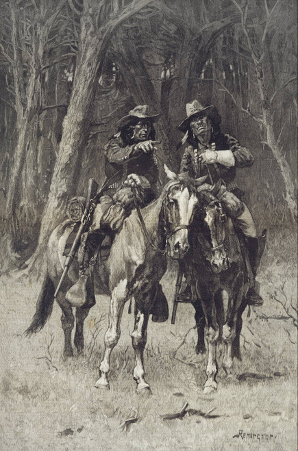 Cheyenne Scouts Patrolling the Big Timber of the North Canadian, Oklahoma - Frederic Remington