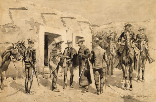 U.S. Cavalry Hunting Garza Men on the Rio Grande - Frederic Remington
