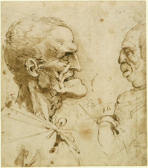 Grotesque Profiles Confronted - Leonardo Da Vinci