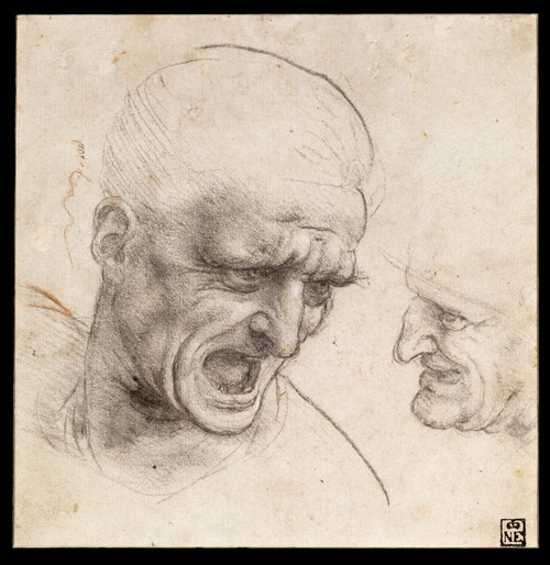 Study of Two Warriors' Heads - Leonardo Da Vinci