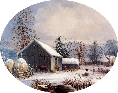 Farmyard in Winter, 1855 - George Henry Durrie
