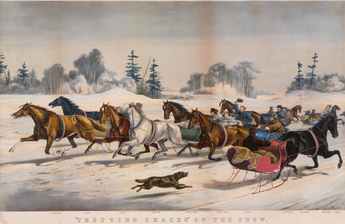 Trotting Cracks in the Snow - Currier and Ives