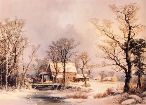 Winter in the Country, The Old Grist Mill - George Henry Durrie