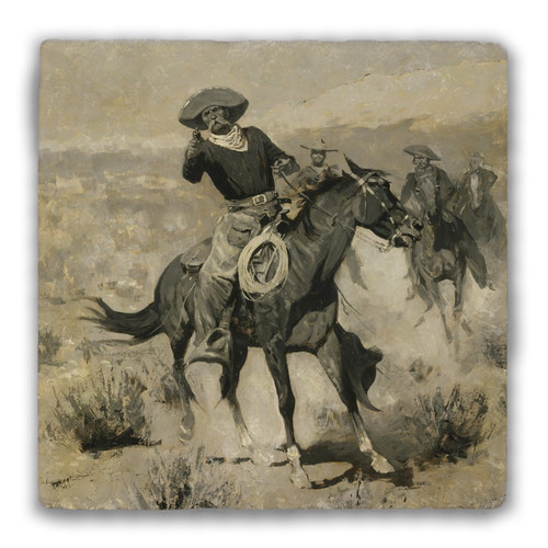 "Days on the Range (Hands Up!)" Tumbled Stone Coaster