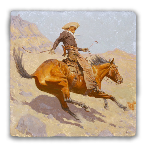 "The Cowboy (1902)" Tumbled Stone Coaster