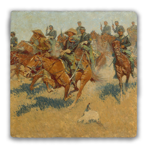 "Cavalry Charge on the Southern Plains" Tumbled Stone Coaster