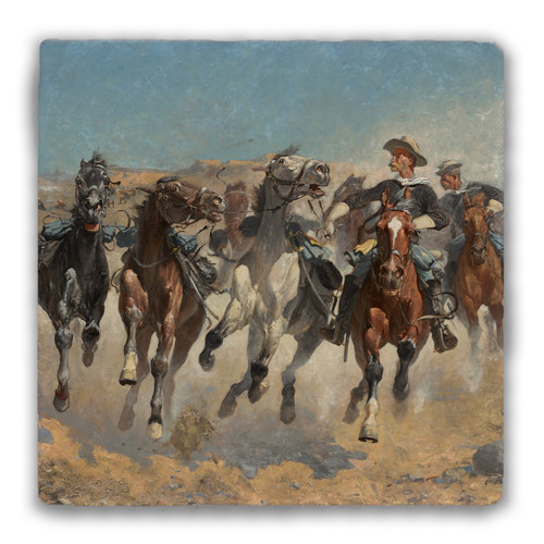 "The Fourth Troopers Moving the Led Horses" Tumbled Stone Coaster