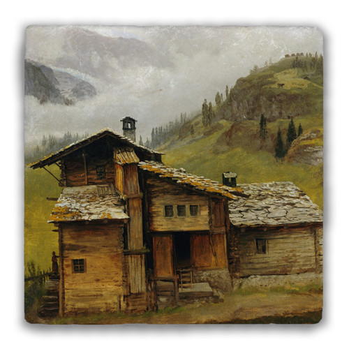 "Mountain House" Tumbled Stone Coaster