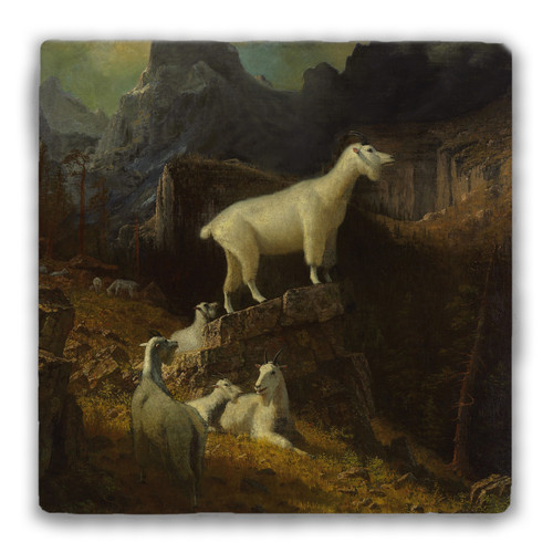 "Rocky Mountain Goats" Tumbled Stone Coaster