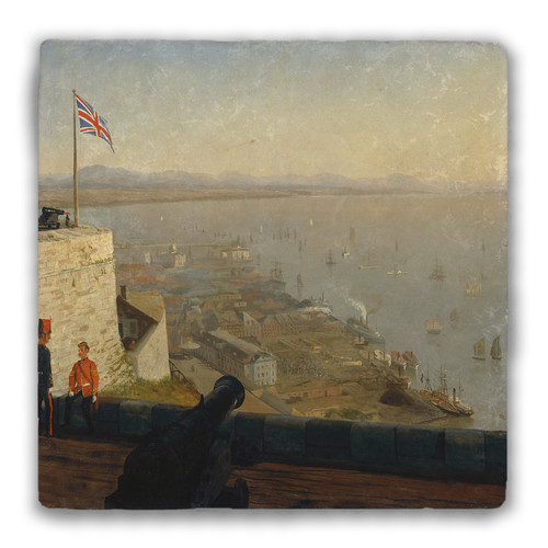 "St. Lawrence River from the Citadel, Quebec" Tumbled Stone Coaster