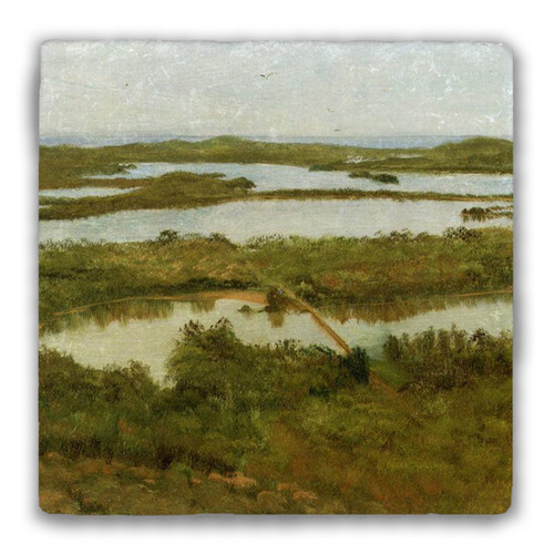 "A River Estuary" Tumbled Stone Coaster