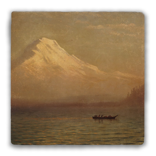 "Sunrise on Mount Tacoma" Tumbled Stone Coaster