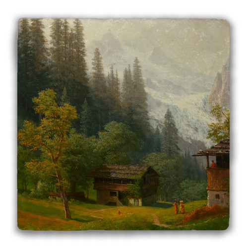 "Alpine Scene" Tumbled Stone Coaster