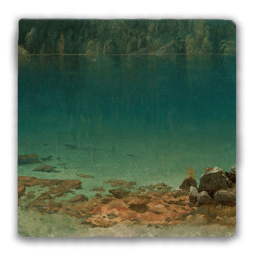 "Lake Scene" Tumbled Stone Coaster