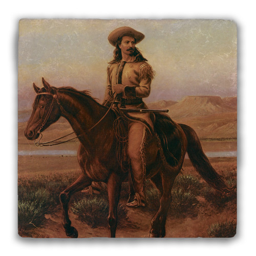 "Buffalo Bill on Charlie" Tumbled Stone Coaster