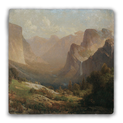 "View of Yosemite Valley" by Thomas Hill Tumbled Stone Coaster