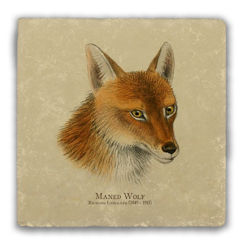 "Maned Wolf" Tumbled Stone Coaster