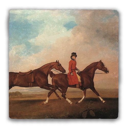 "William Anderson with Two Saddle-Horses" Tumbled Stone Coaster