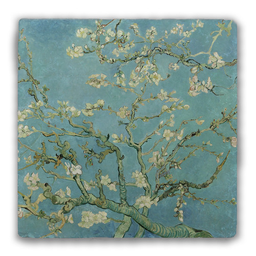 "Almond Blossoms" Tumbled Stone Coaster