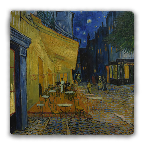 "Cafe Terrace at Night" Tumbled Stone Coaster