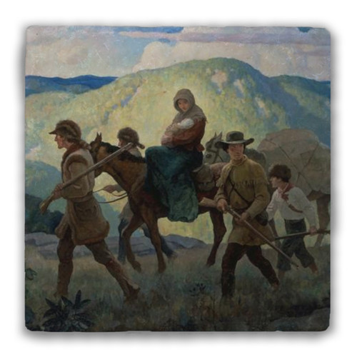 "Daniel Boone" Tumbled Stone Coaster