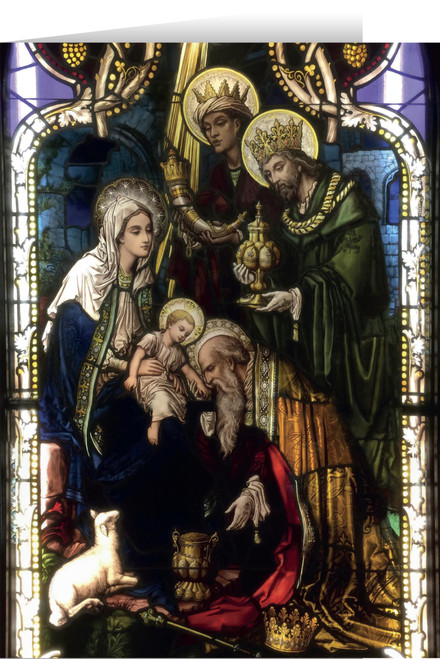 Flight into Egypt Stained Glass Christmas Cards (25 Cards