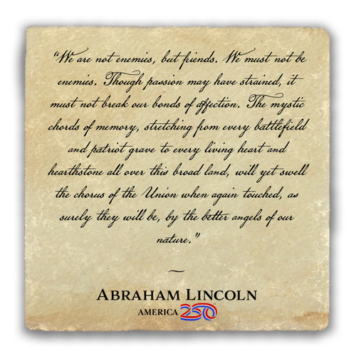 "We Are Not Enemies" Tumbled Stone Coaster