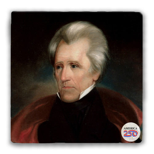 Andrew Jackson Tumbled Stone Coaster