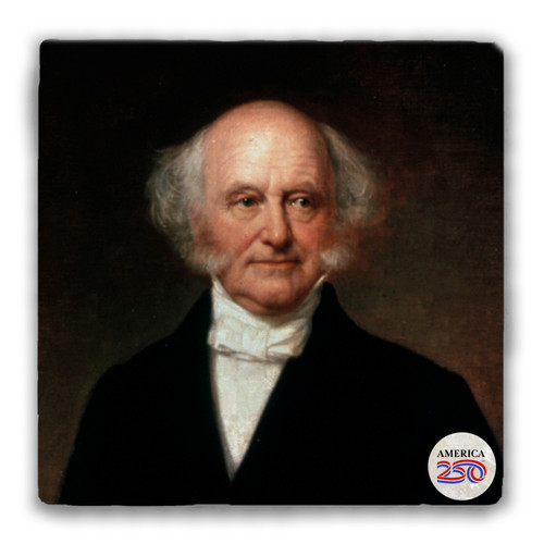 Martin Van Buren Tumbled Stone Coaster
