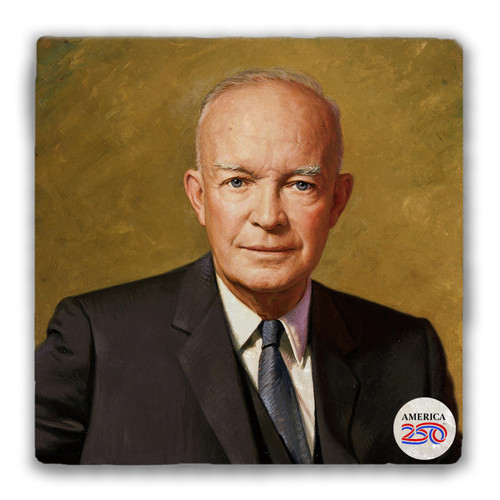 Dwight D. Eisenhower Tumbled Stone Coaster