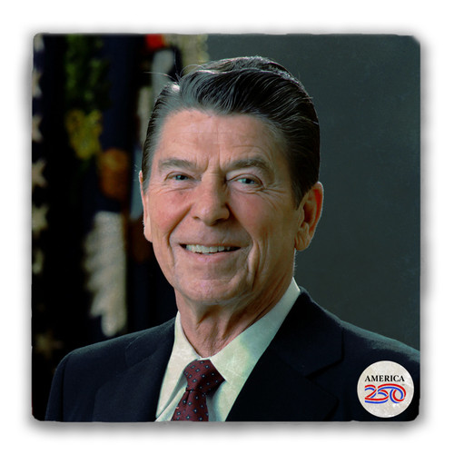 Ronald Reagan Tumbled Stone Coaster