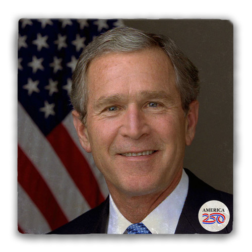 George W. Bush Tumbled Stone Coaster