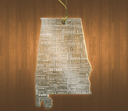 Alabama Acrylic State Ornament