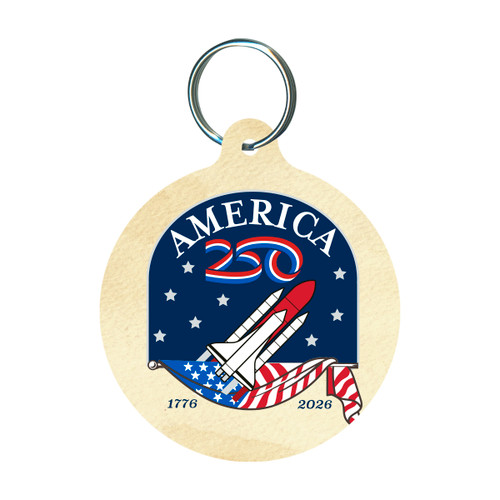 America250™ Rocket Round Keychain