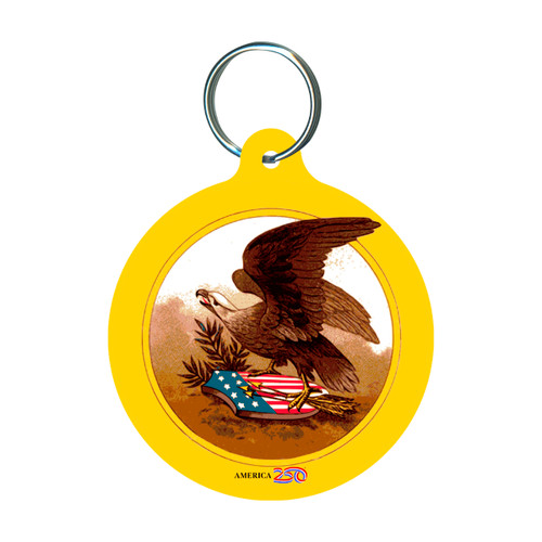 Patriotic Eagle Round Keychain