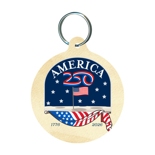 America250™ Moon Landing Round Keychain