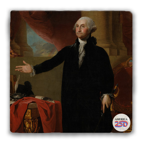 George Washington Tumbled Stone Coaster