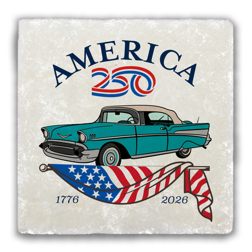 America250™ Car Tumbled Stone Coaster
