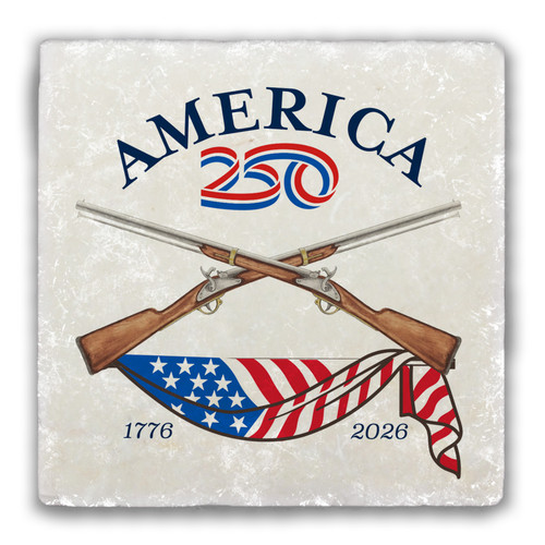 America250™ Rifles Tumbled Stone Coaster 2