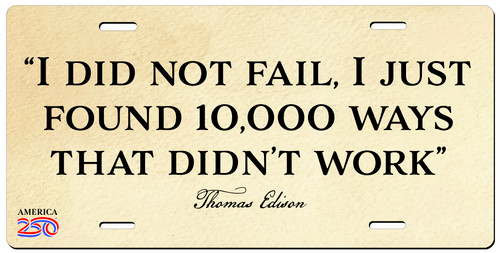 "I Did Not Fail" License Plate