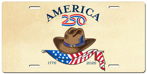 America250™ Cowboy Hat License Plate