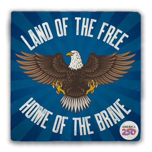 "Land Of The Free" Tumbled Stone Coaster