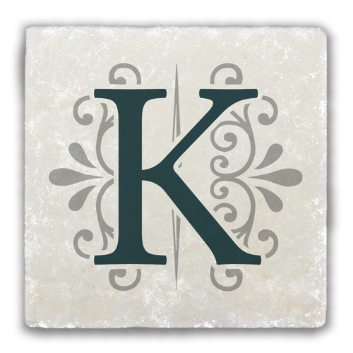 "K" Alphabet 2 Tumbled Stone Coaster