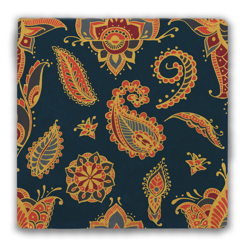 European Paisley  Design 3 Tumbled Stone Coaster