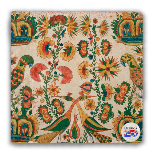 Early American Folk Art Tumbled Stone Coaster