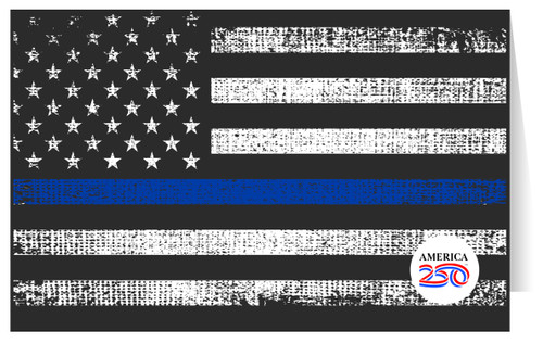 Thin Blue Line Greeting Card